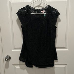 Black sleeveless sheer top with built in camisole!  Never worn - tags still on!